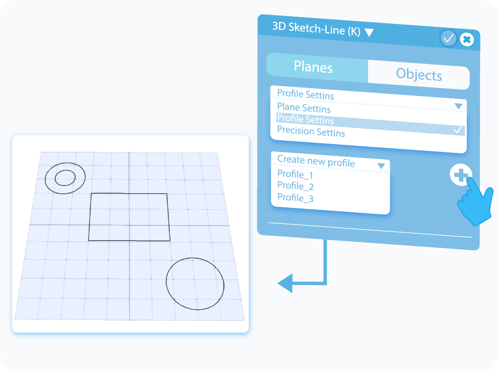 Customize Profile Settings in the 3D Sketch